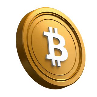 Koin Bitcoin BTC dalam posisi miring ditampilkan sebagai elemen visual pada bagian hero